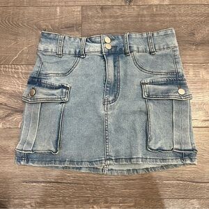Cargo Denim Mini Skirt